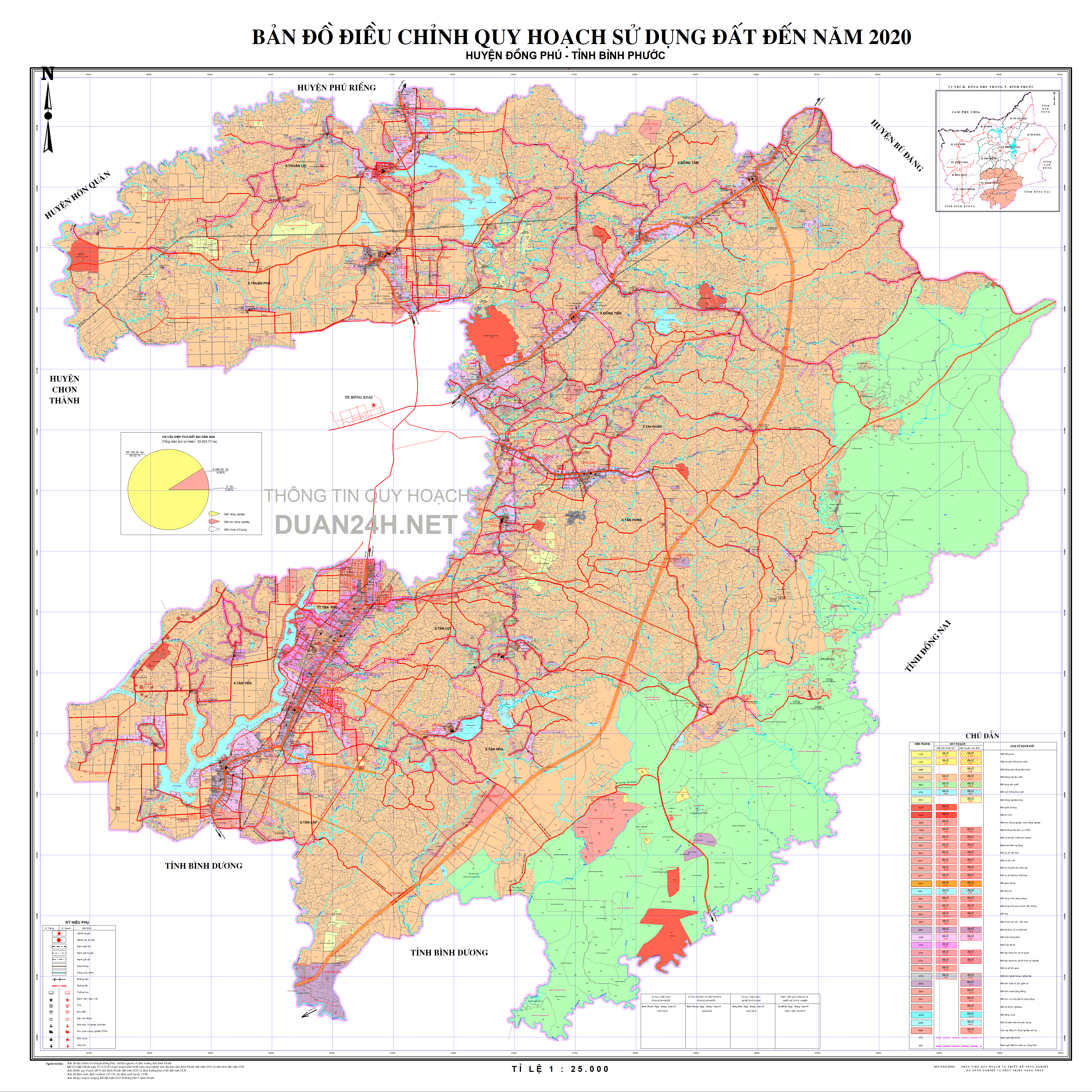 Bản đồ quy hoạch sử dụng đất huyện Đồng Phú (Bình Phước)